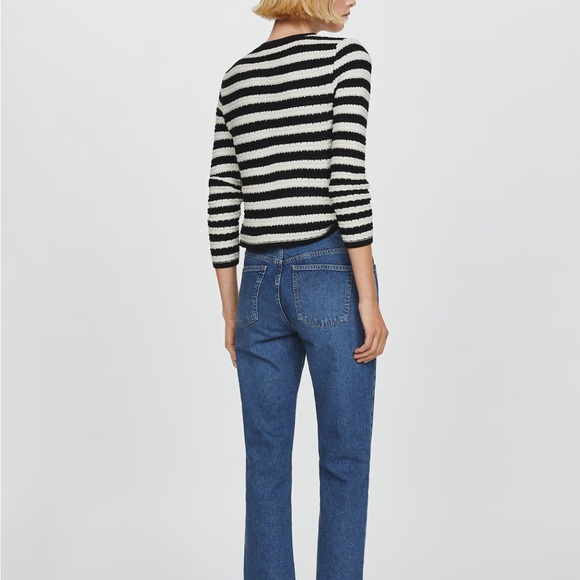 Size Small Mango MNG Collegiate Striped Cardigan with Gold Colored Buttons - Picture 5 of 11